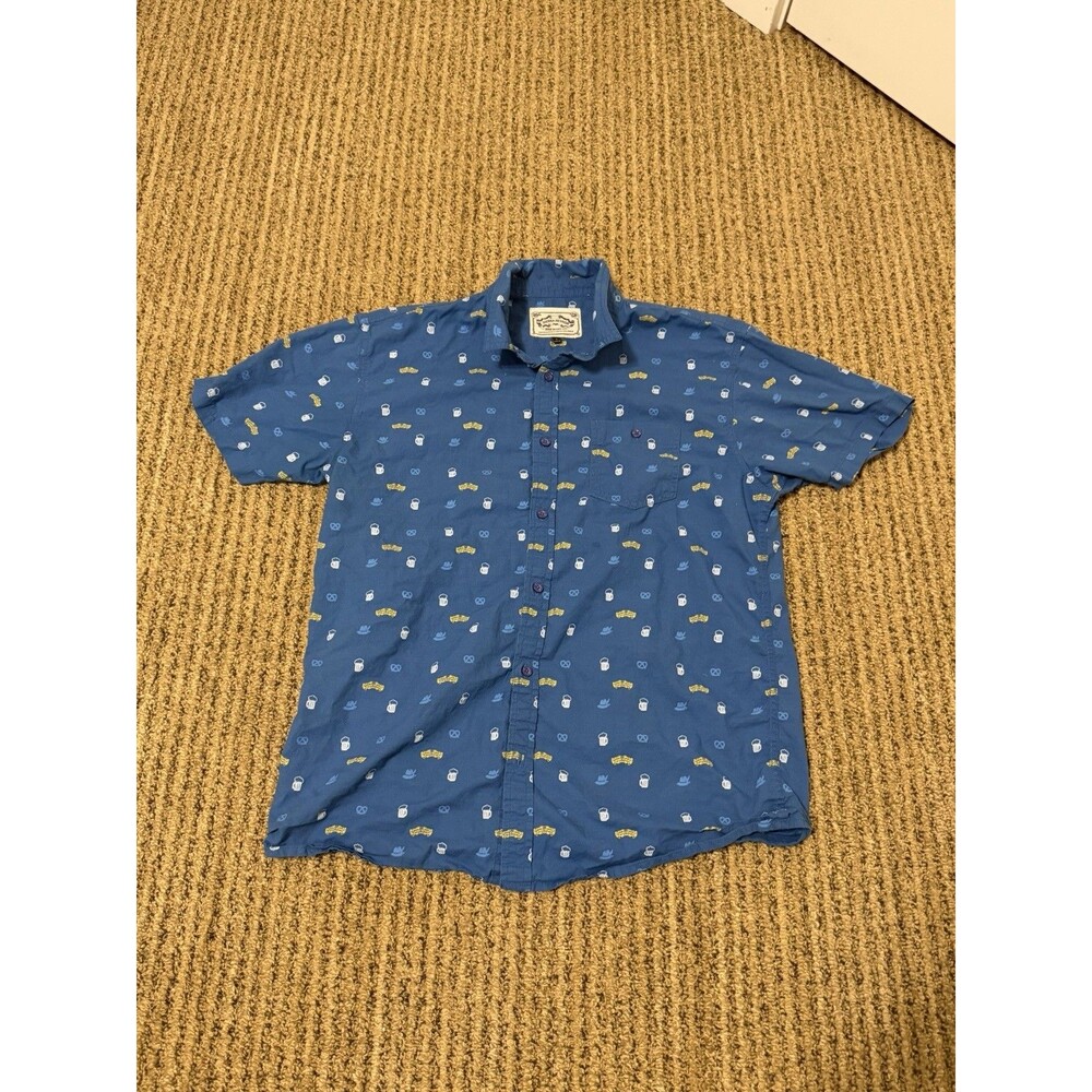 Sierra Nevada Brewing Co. Shirt Mens LG Blue Beer Button Up